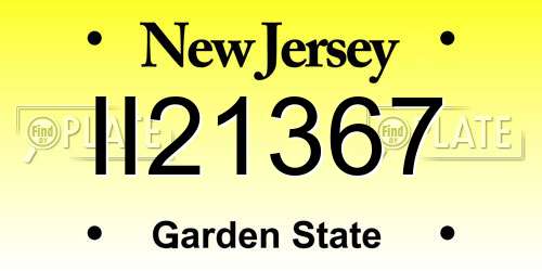 II21367 New Jersey License Plate