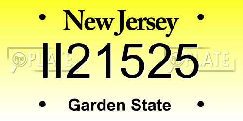 II21525 New Jersey License Plate