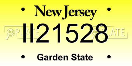 II21528 New Jersey License Plate