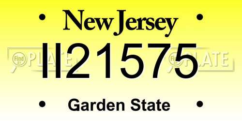 II21575 New Jersey License Plate