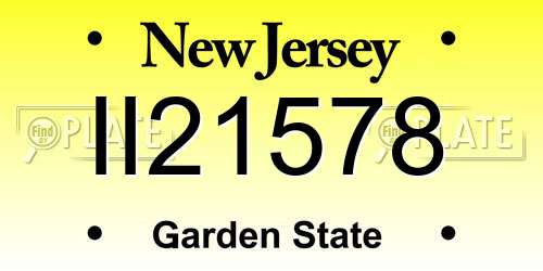 II21578 New Jersey License Plate