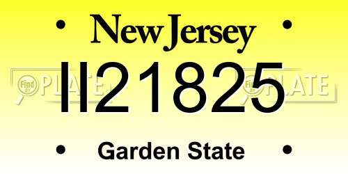 II21825 New Jersey License Plate