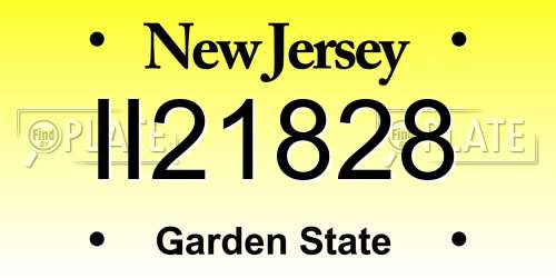 II21828 New Jersey License Plate