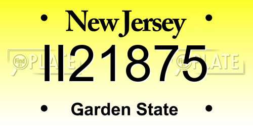 II21875 New Jersey License Plate
