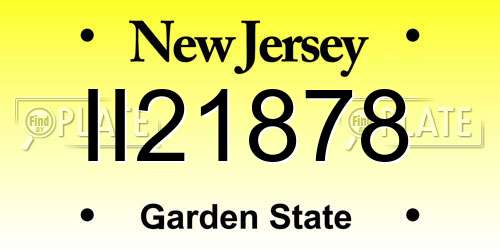 II21878 New Jersey License Plate