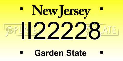 II22228 New Jersey License Plate
