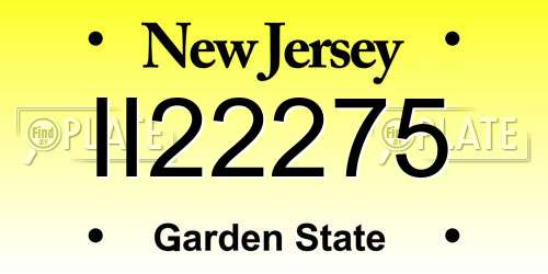 II22275 New Jersey License Plate