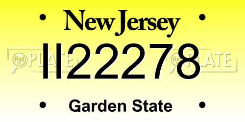 II22278 New Jersey License Plate