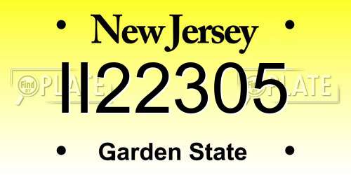 II22305 New Jersey License Plate