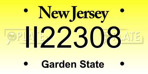 II22308 New Jersey License Plate