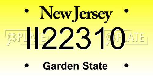 II22310 New Jersey License Plate