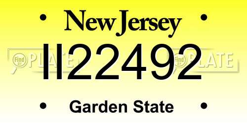II22492 New Jersey License Plate