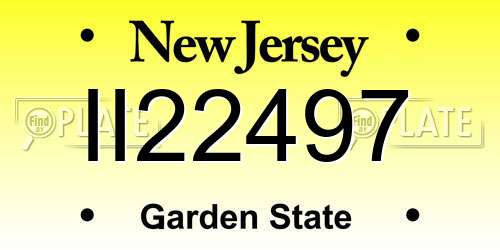 II22497 New Jersey License Plate