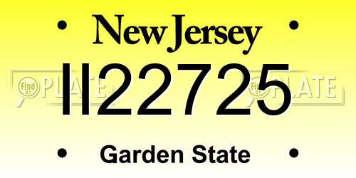 II22725 New Jersey License Plate