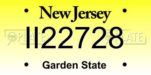 II22728 New Jersey License Plate