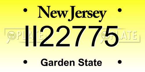 II22775 New Jersey License Plate