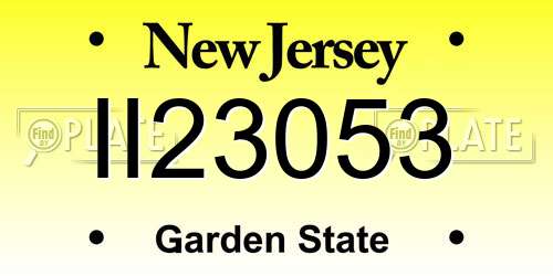 II23053 New Jersey License Plate