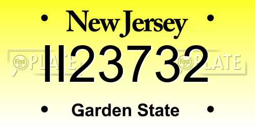 II23732 New Jersey License Plate