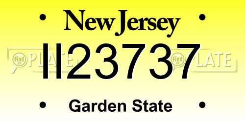 II23737 New Jersey License Plate