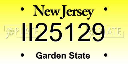 II25129 New Jersey License Plate