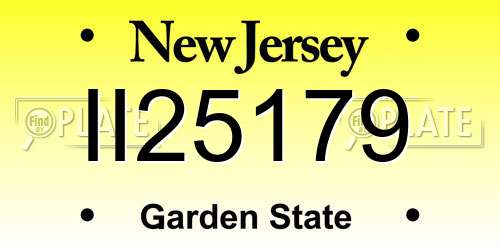 II25179 New Jersey License Plate
