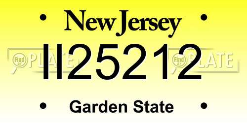 II25212 New Jersey License Plate