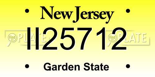 II25712 New Jersey License Plate