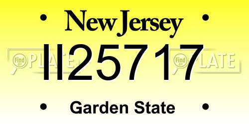 II25717 New Jersey License Plate