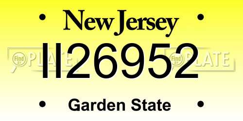II26952 New Jersey License Plate