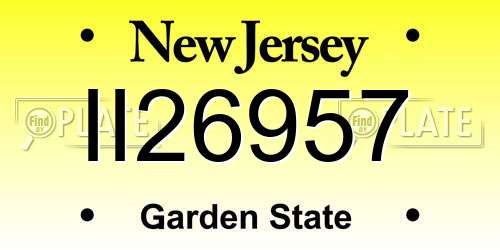 II26957 New Jersey License Plate