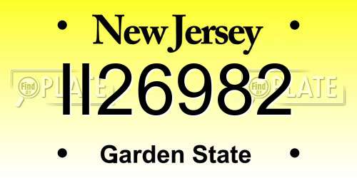 II26982 New Jersey License Plate