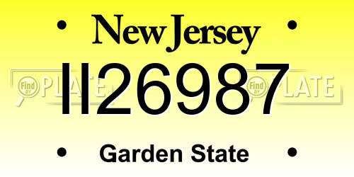 II26987 New Jersey License Plate
