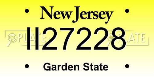 II27228 New Jersey License Plate