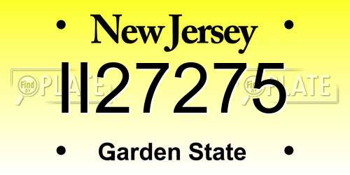 II27275 New Jersey License Plate