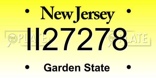 II27278 New Jersey License Plate