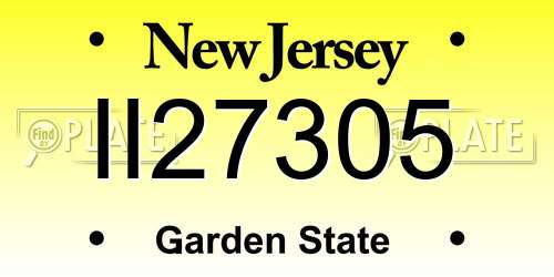 II27305 New Jersey License Plate