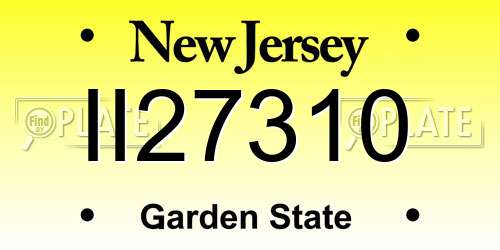 II27310 New Jersey License Plate