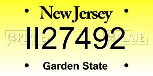II27492 New Jersey License Plate