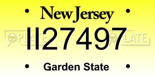 II27497 New Jersey License Plate