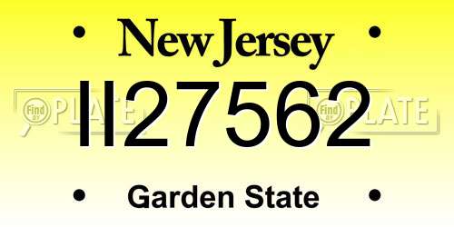 II27562 New Jersey License Plate