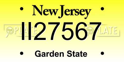 II27567 New Jersey License Plate