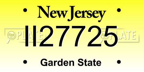 II27725 New Jersey License Plate