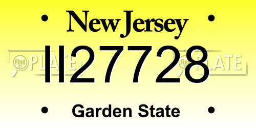 II27728 New Jersey License Plate