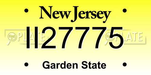 II27775 New Jersey License Plate