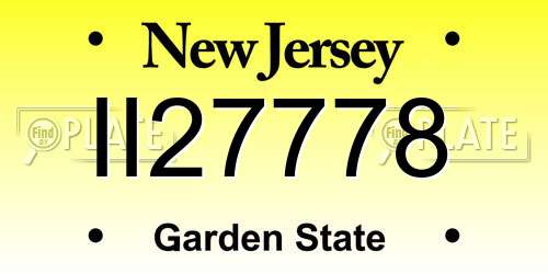 II27778 New Jersey License Plate