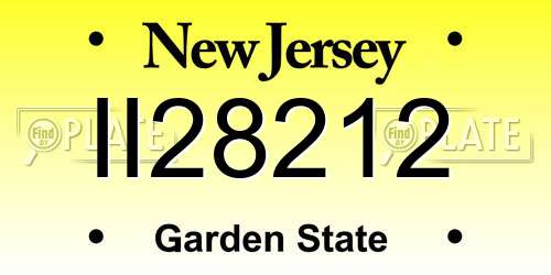 II28212 New Jersey License Plate