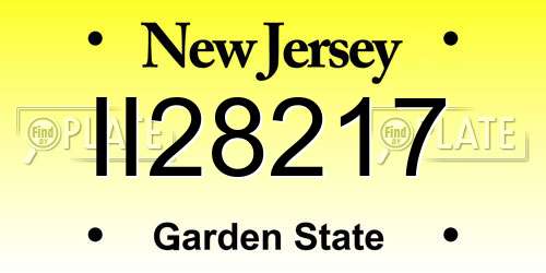 II28217 New Jersey License Plate