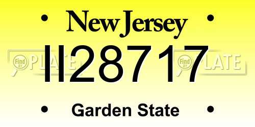 II28717 New Jersey License Plate