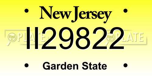 II29822 New Jersey License Plate