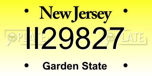 II29827 New Jersey License Plate